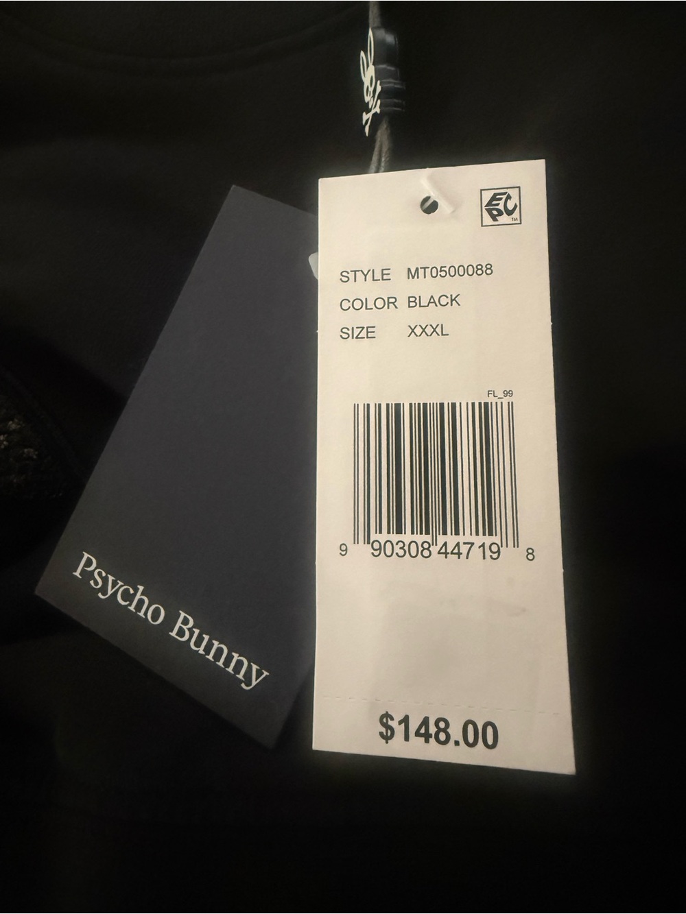 NWT Psycho Bunny Gabin Textured Crew Men's 3XL Black Textured Embroidery - Picture 10 of 12
